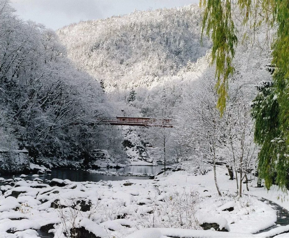 雪の定山渓温泉